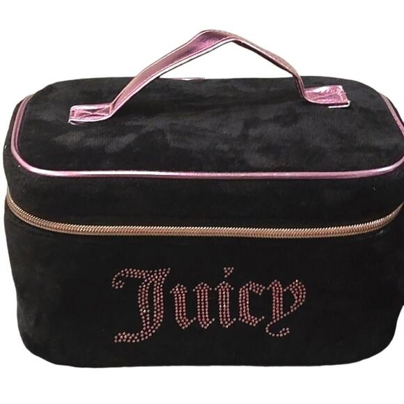 Juicy Couture Pink Rhinestone Logo Veliur Cosmetic Case - Picture 9 of 9